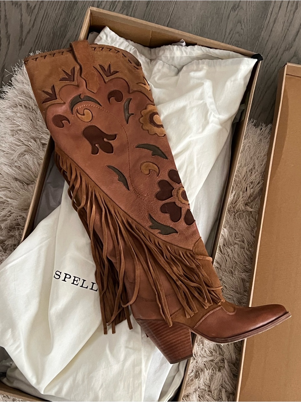 Spell Sannah Brown Fringe Boots - Picture 4 of 6